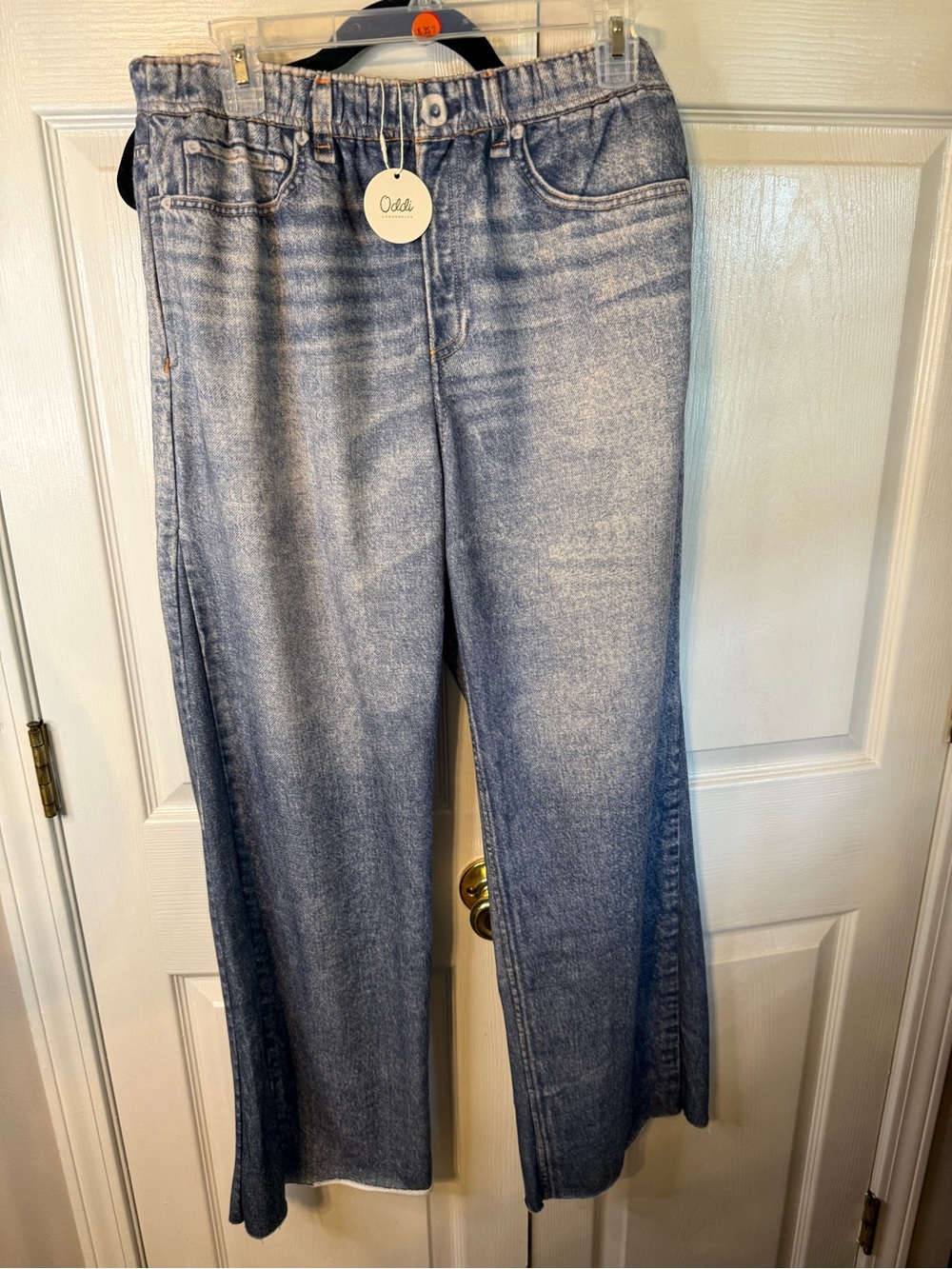 ODDY Light Wash Wide Leg Sweatpants Jeans VIRAL